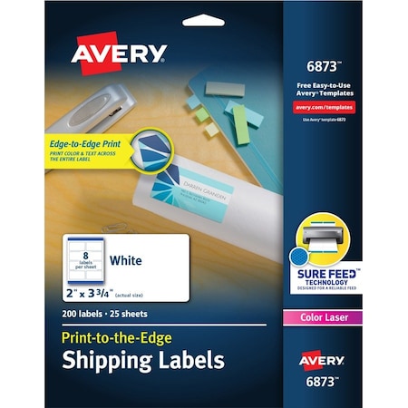 Avery Label, Color, 2X3.75, We, 200PK AVE6873